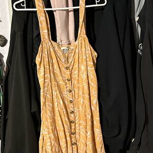 Amuse Society Orange and Pink Leaf Print Dress